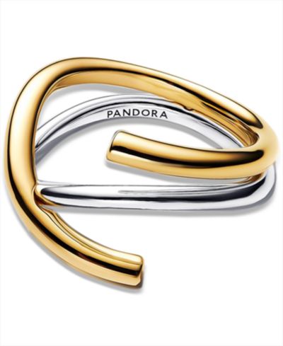 Кольцо Pandora Organically Shaped Two-Tone Double Ring
