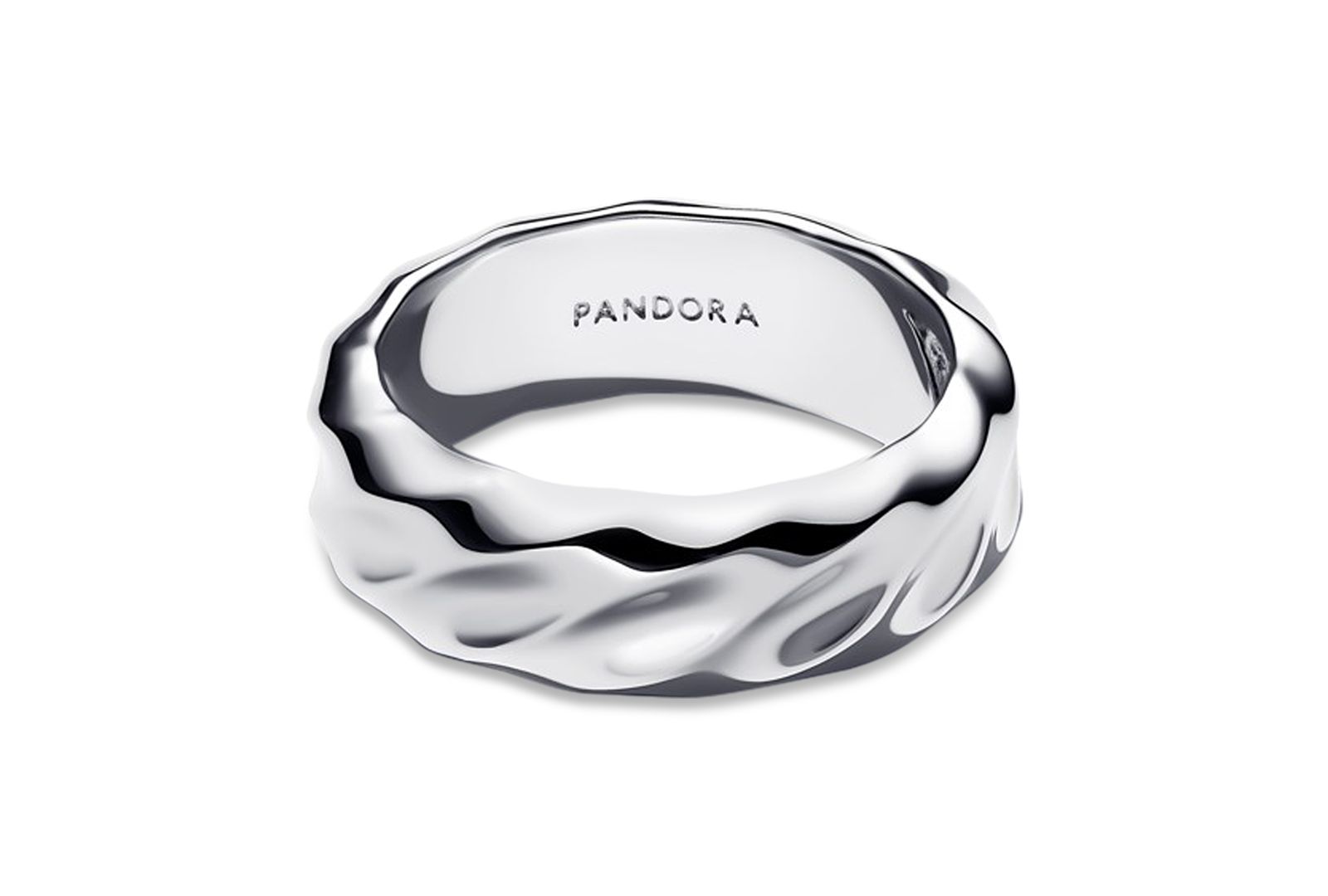 Кольцо Pandora Rippled Wide Band