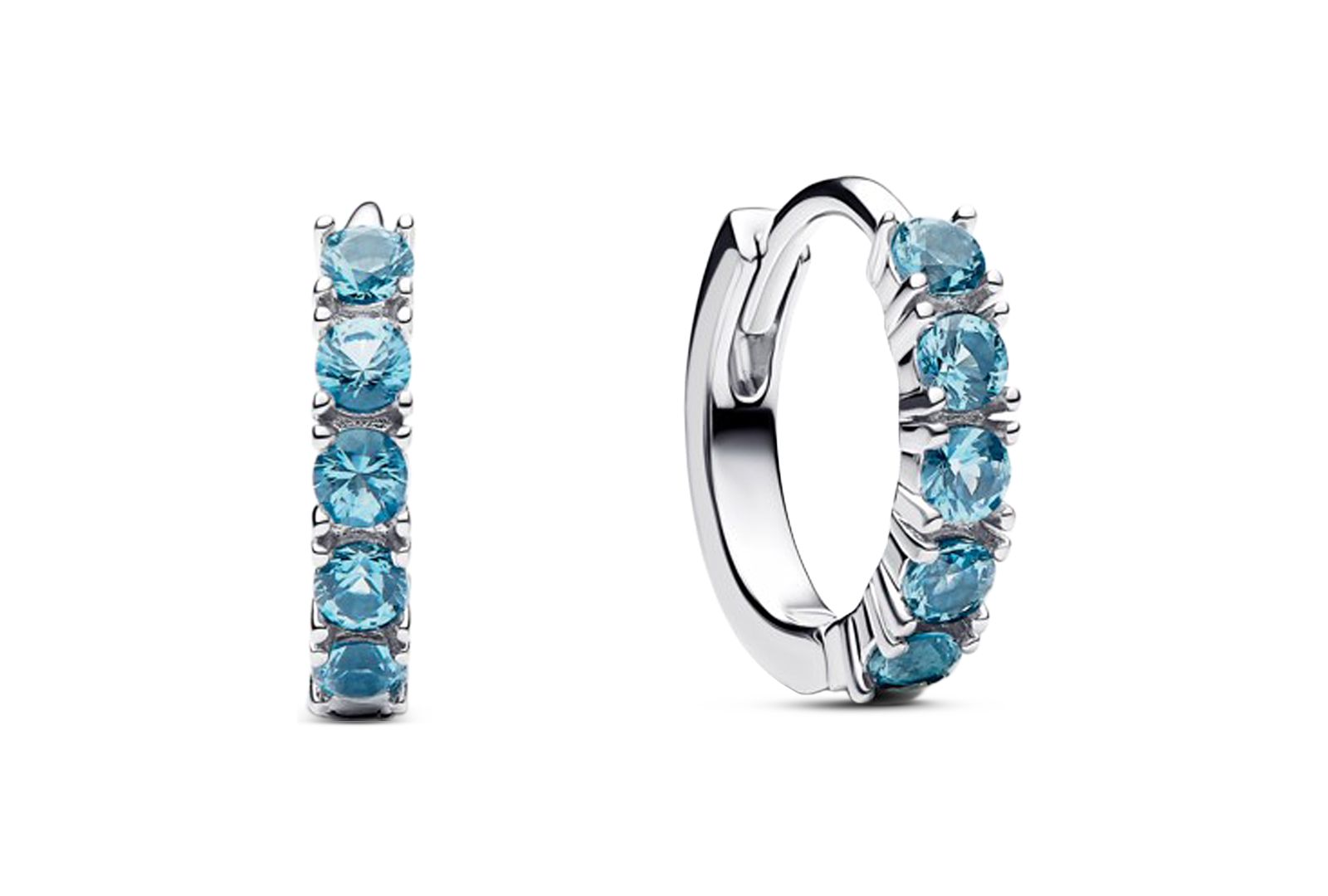 Pandora Серьги-кольца Light Blue Huggie