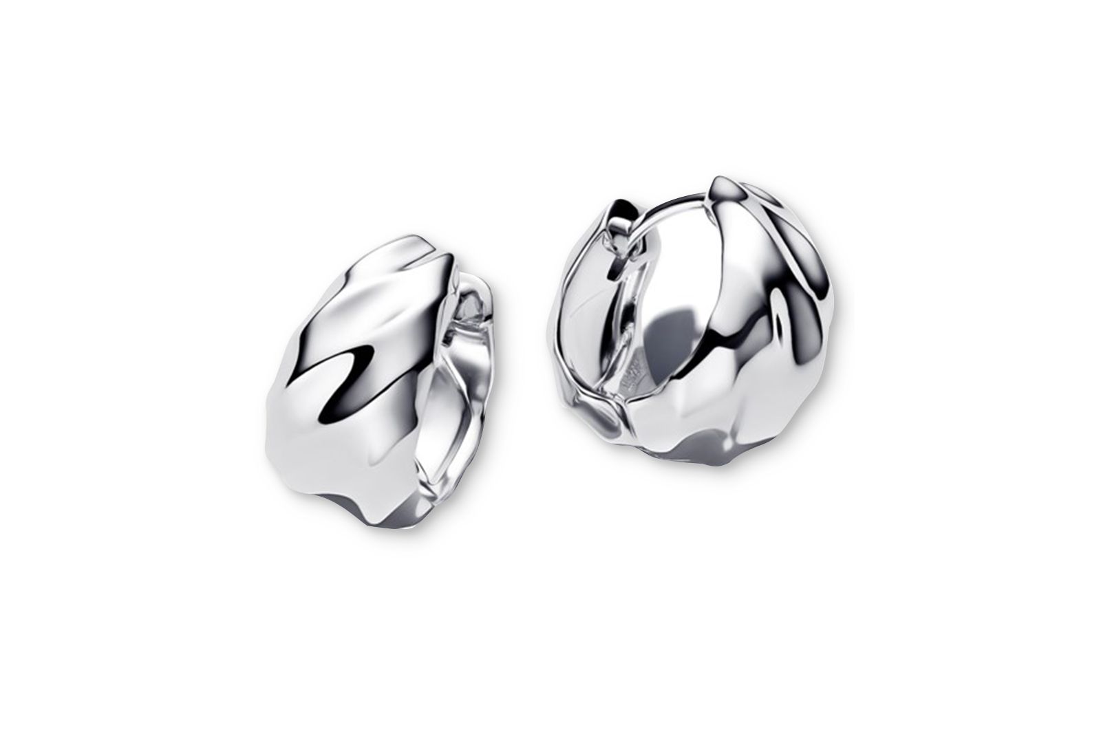 Pandora Rippled Small Hoop Earrings
