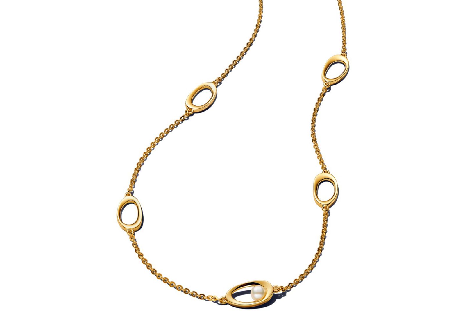 Ожерелье Pandora Organically Shaped Oval Treated Freshwater Cultured Pearl