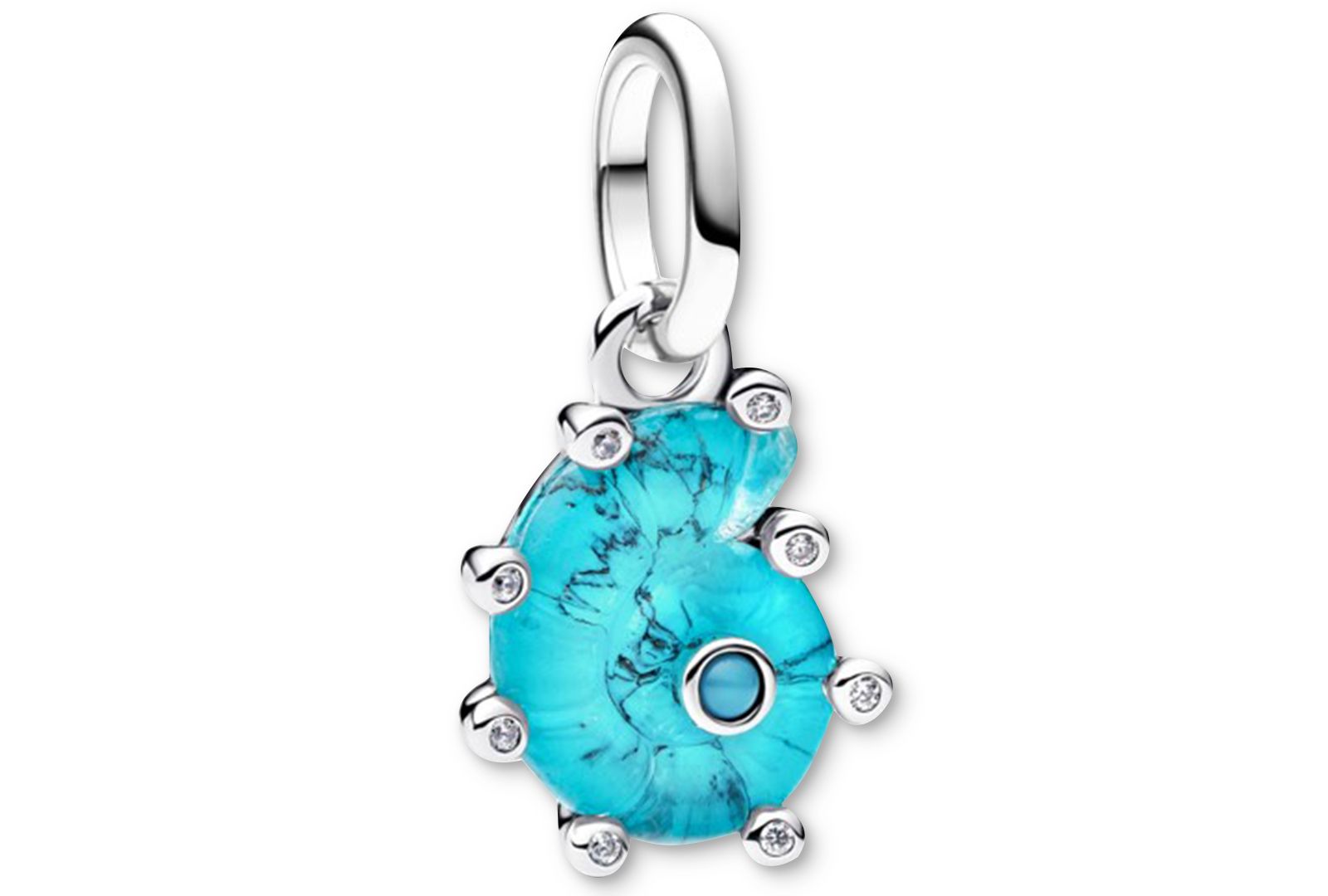 Pandora Blue Murano Glass Sea Snail Dangle Charms