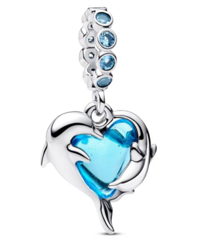 Подвески-шармы Pandora Blue Murano Glass Dolphins