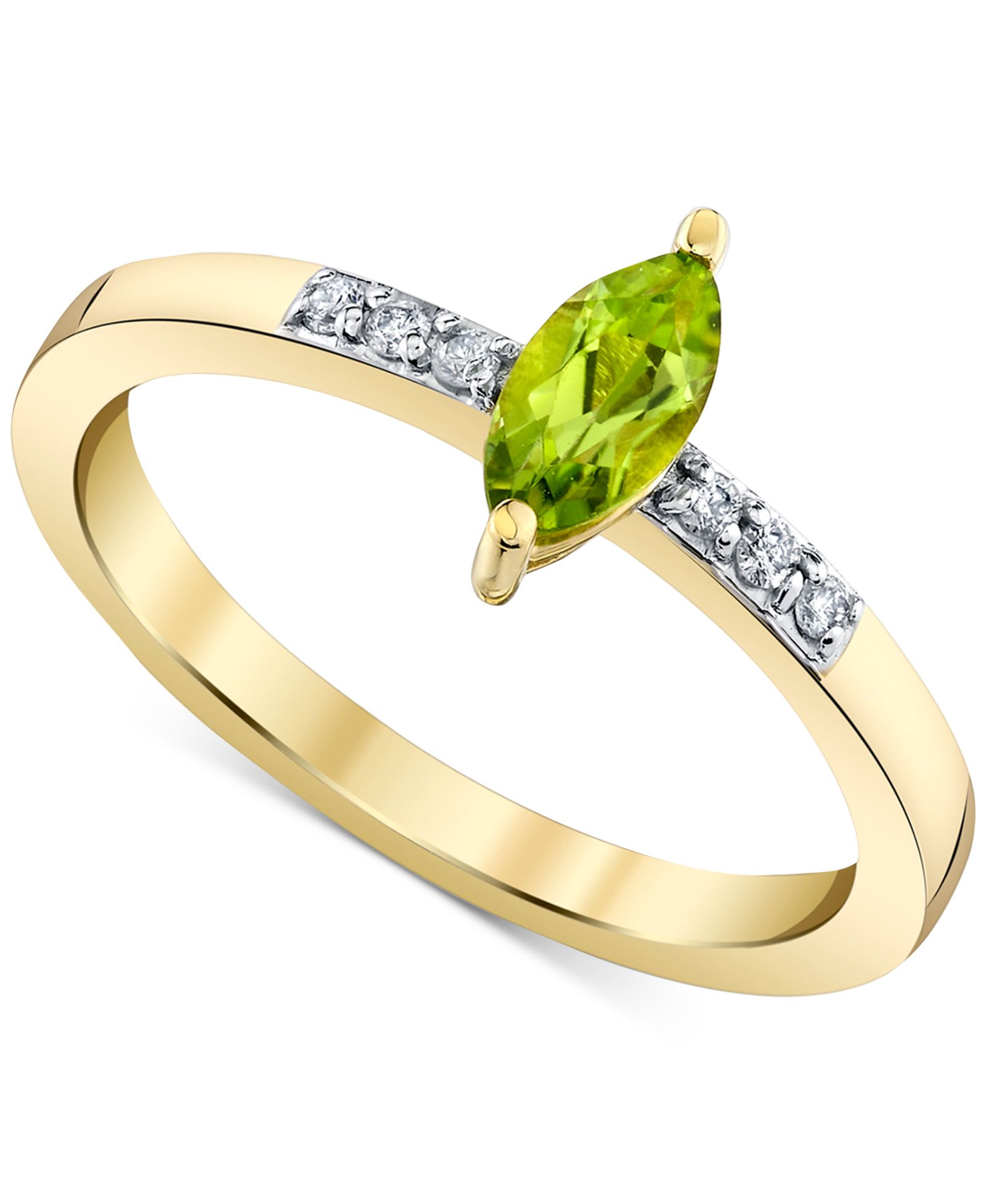 Macy's Peridot (1/2 ct. t.w.) & Diamond Accent Ring в 10k Yellow Gold