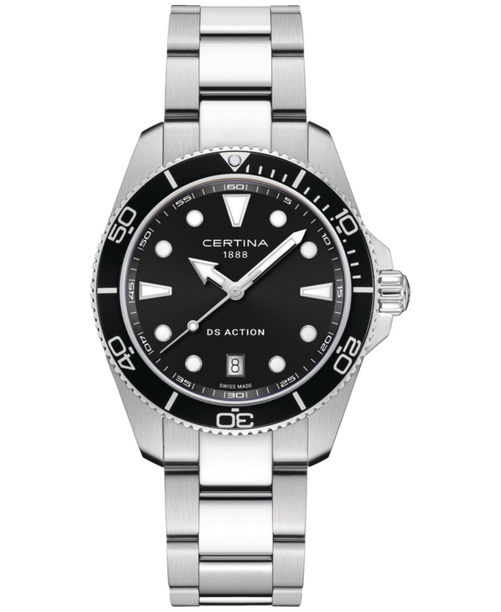 Certina Men's Swiss DS Action Stainless Steel Bracelet Watch 40mm