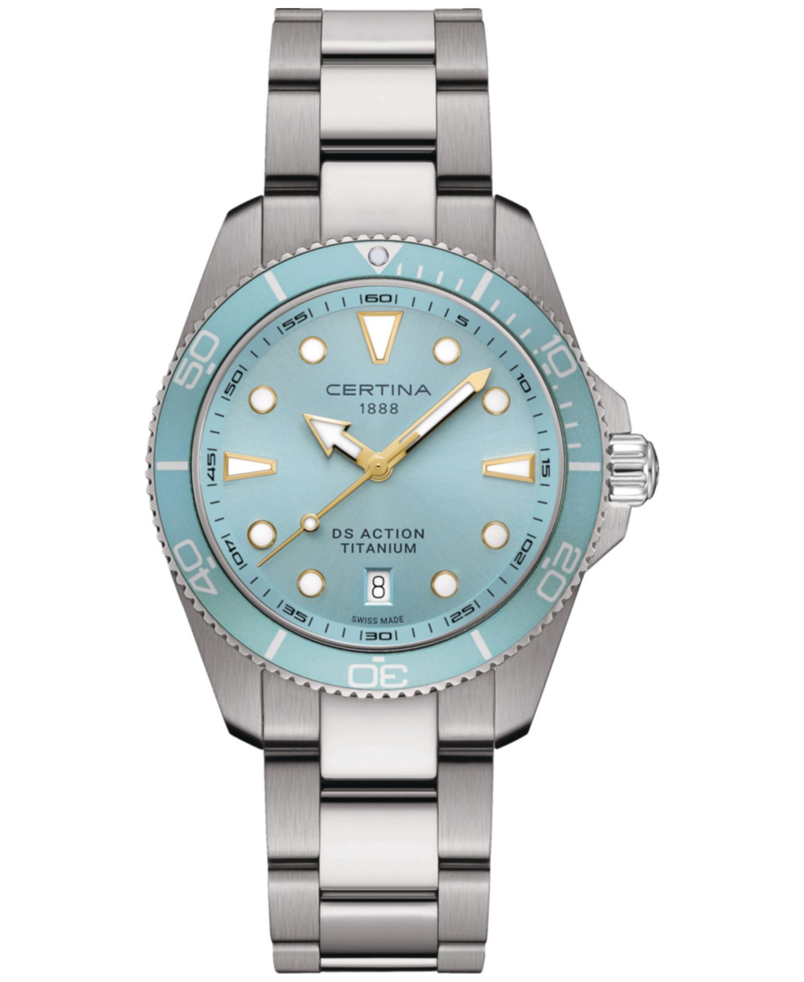 Часы Certina Men's Swiss DS Action Silver-Tone Titanium 40mm