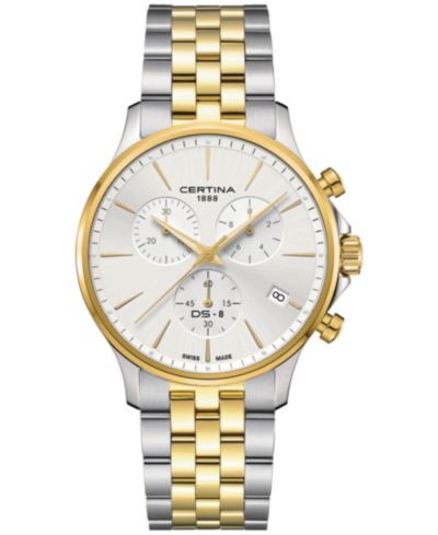 Certina Men's Swiss Chronograph DS-8 Two-Tone Stainless Steel Bracelet Watch 41mm