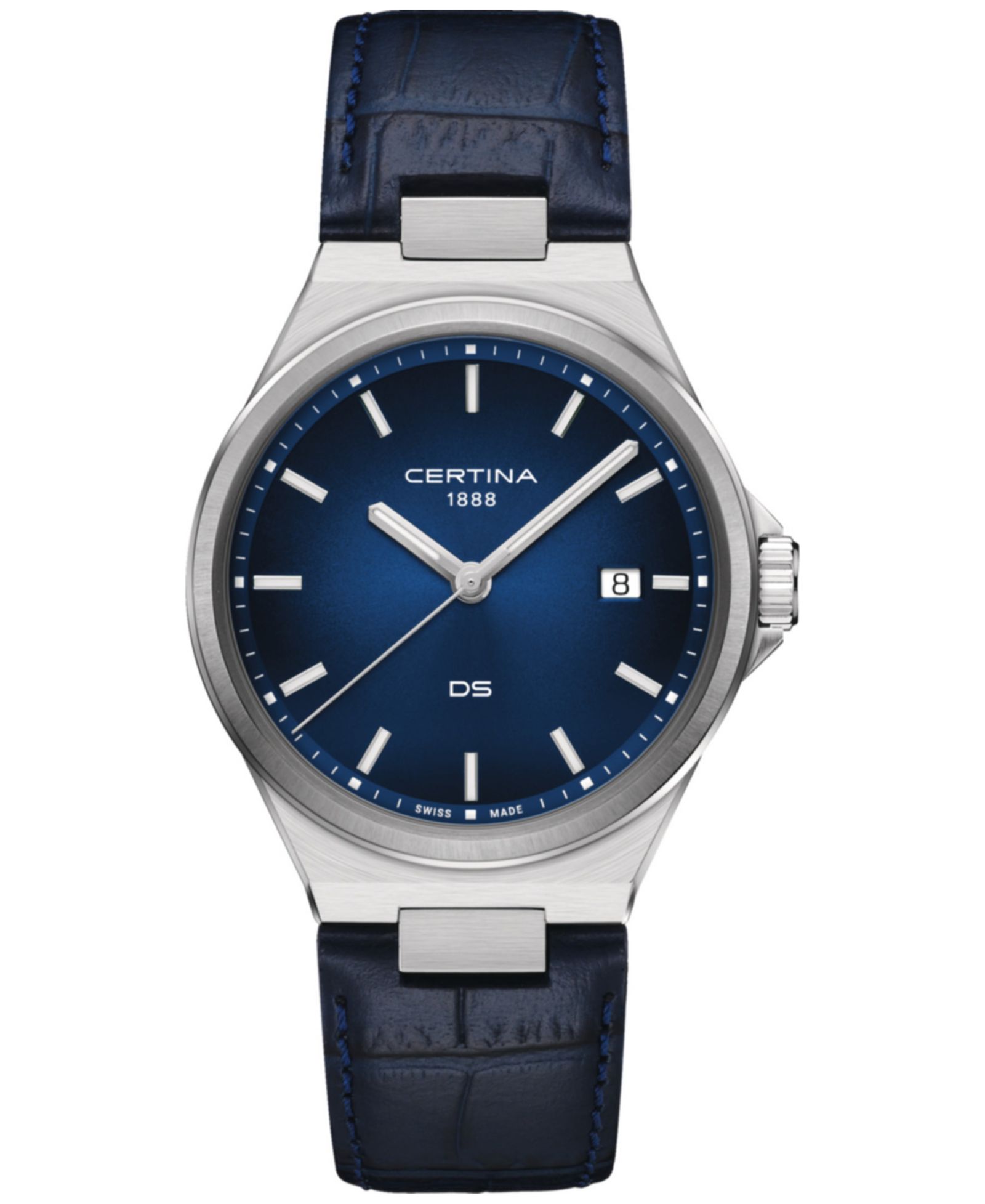 Certina Men's Swiss DS-7 Blue Leather Strap Watch 39mm