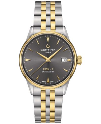 Certina Unisex Swiss Automatic DS-1 Powermatic 80 Two-Tone Stainless Steel Bracelet Watch 38mm