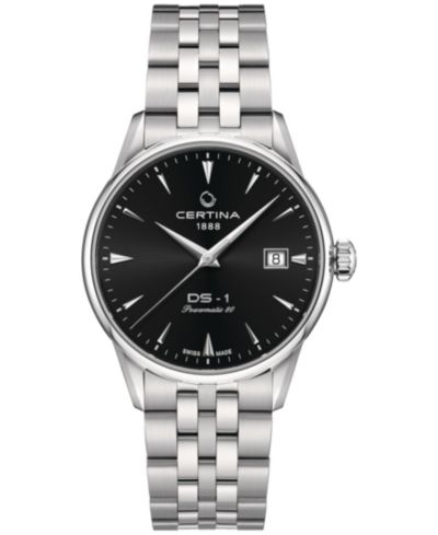 Часы Certina Unisex Swiss Automatic DS-1 Powermatic 80 из нержавеющей стали с браслетом, 38mm