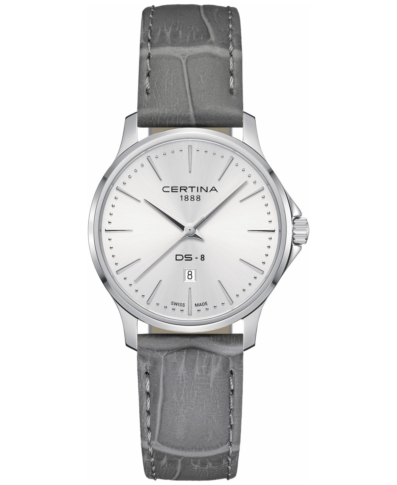 Certina Women's Swiss DS-8 Gray Leather Strap Watch 31mm