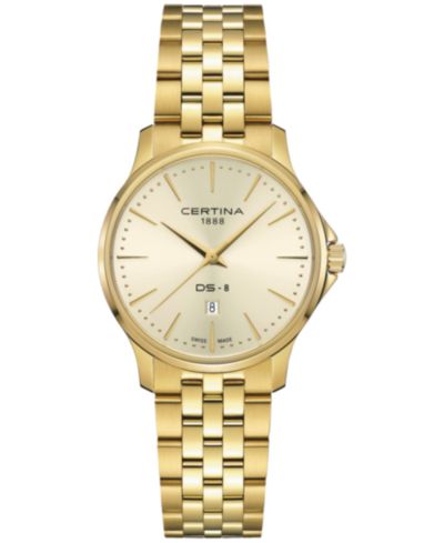 Женские часы Certina Swiss DS-8 Gold-Tone Stainless Steel, 31mm