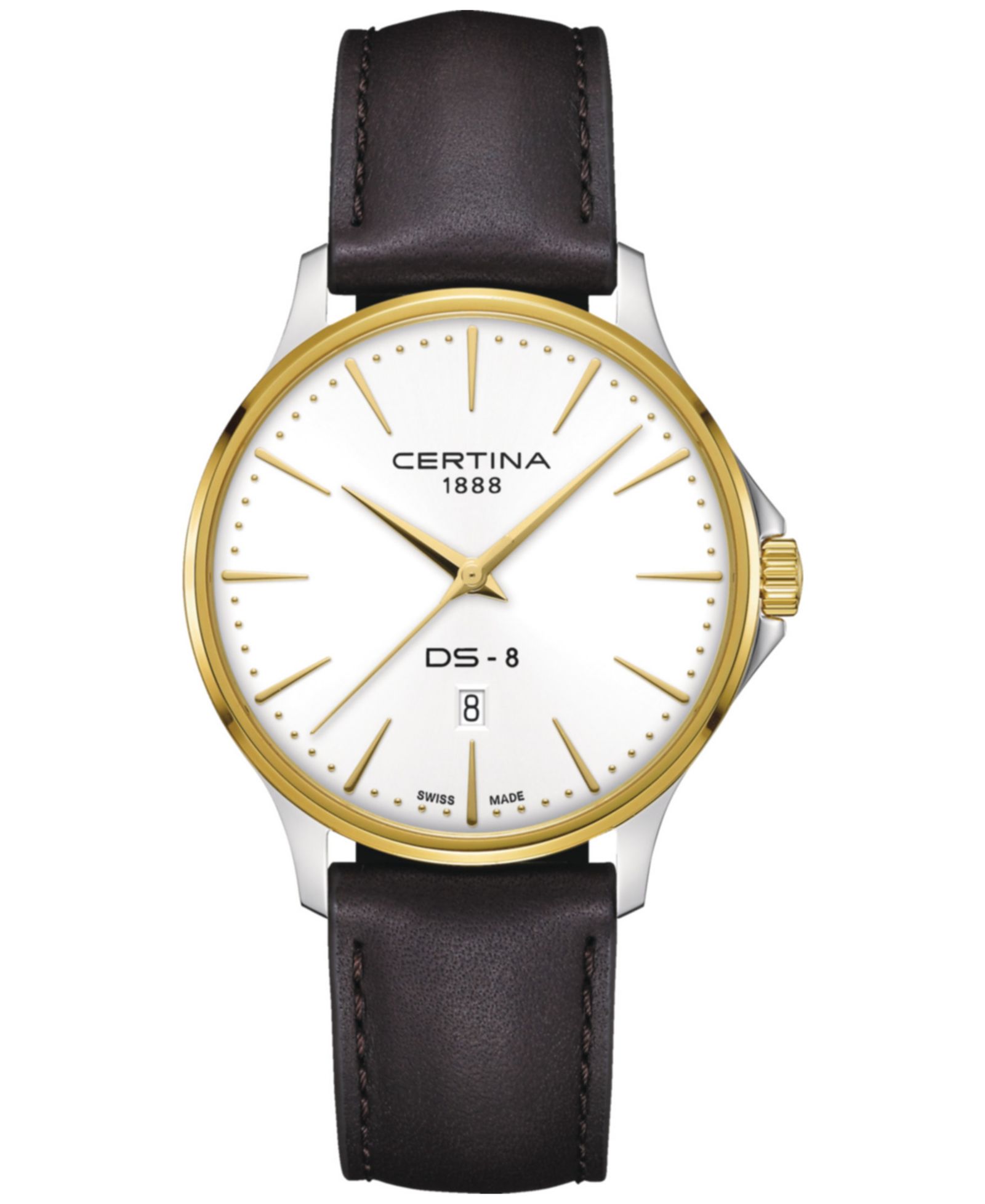 Часы Certina Men's Swiss DS-8 Brown Leather Strap 40mm