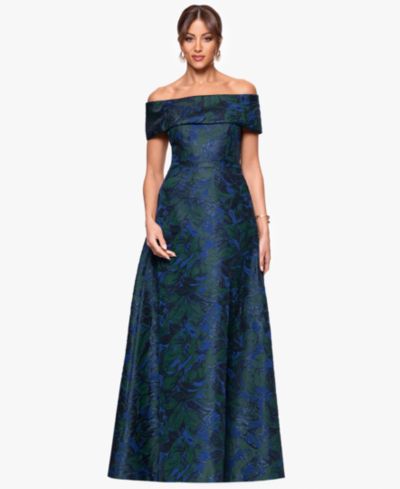 XSCAPE, Женское вечернее платье Jacquard Off-The-Shoulder Ball Gown