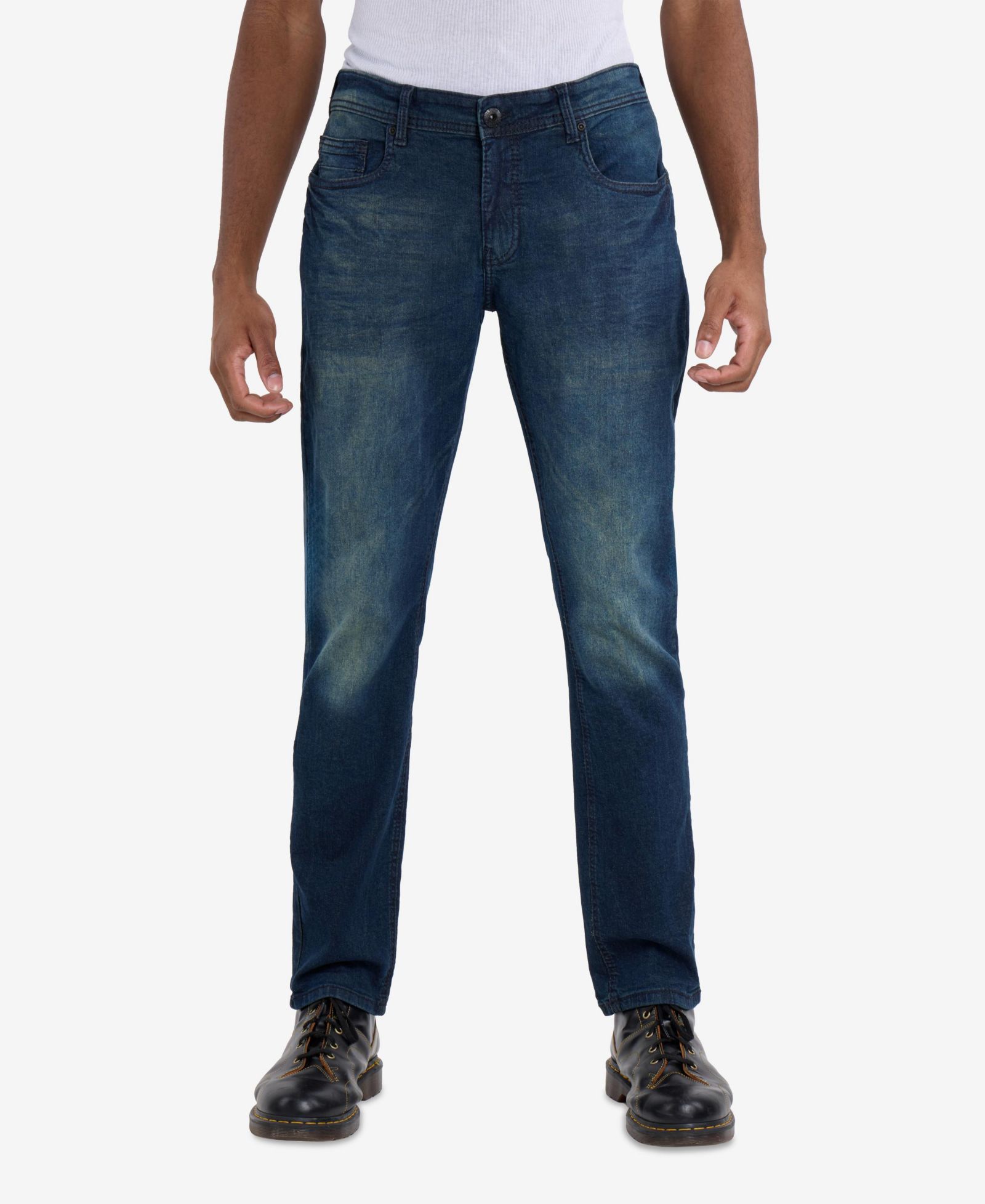 CULTURA Men's Modern Fit Saddle Stitch Jeans