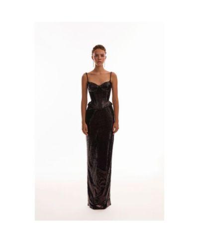 Milla Women's Dramatic fitted sequined maxi skirt