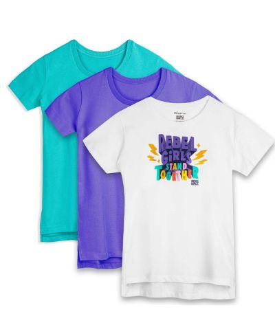 Mightly Girls Rebel x 3pk Fair Trade Organic Cotton Extended Length Tees