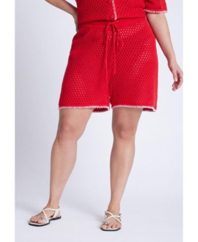Женские вязаные шорты ELOQUII Crochet Knitted