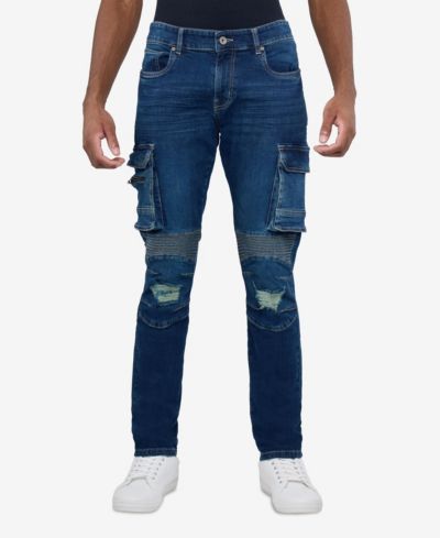 Мужские джинсы RAW X Slim Fit Moto Rip Repair Cargo