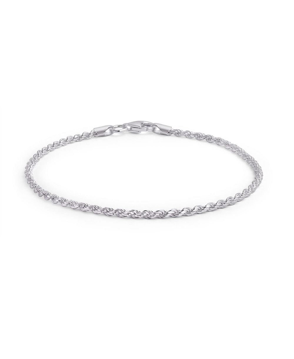 Bling Jewelry Timeless .925 Sterling Silver Diamond-Cut Twist Rope Chain Bracelet 7 Inch