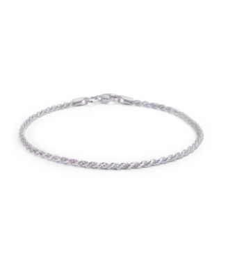 Браслет Bling Jewelry Timeless из стерлингового серебра .925, плетеная цепь Twist Rope, 7.5 Inch, тонкий 40 Gauge