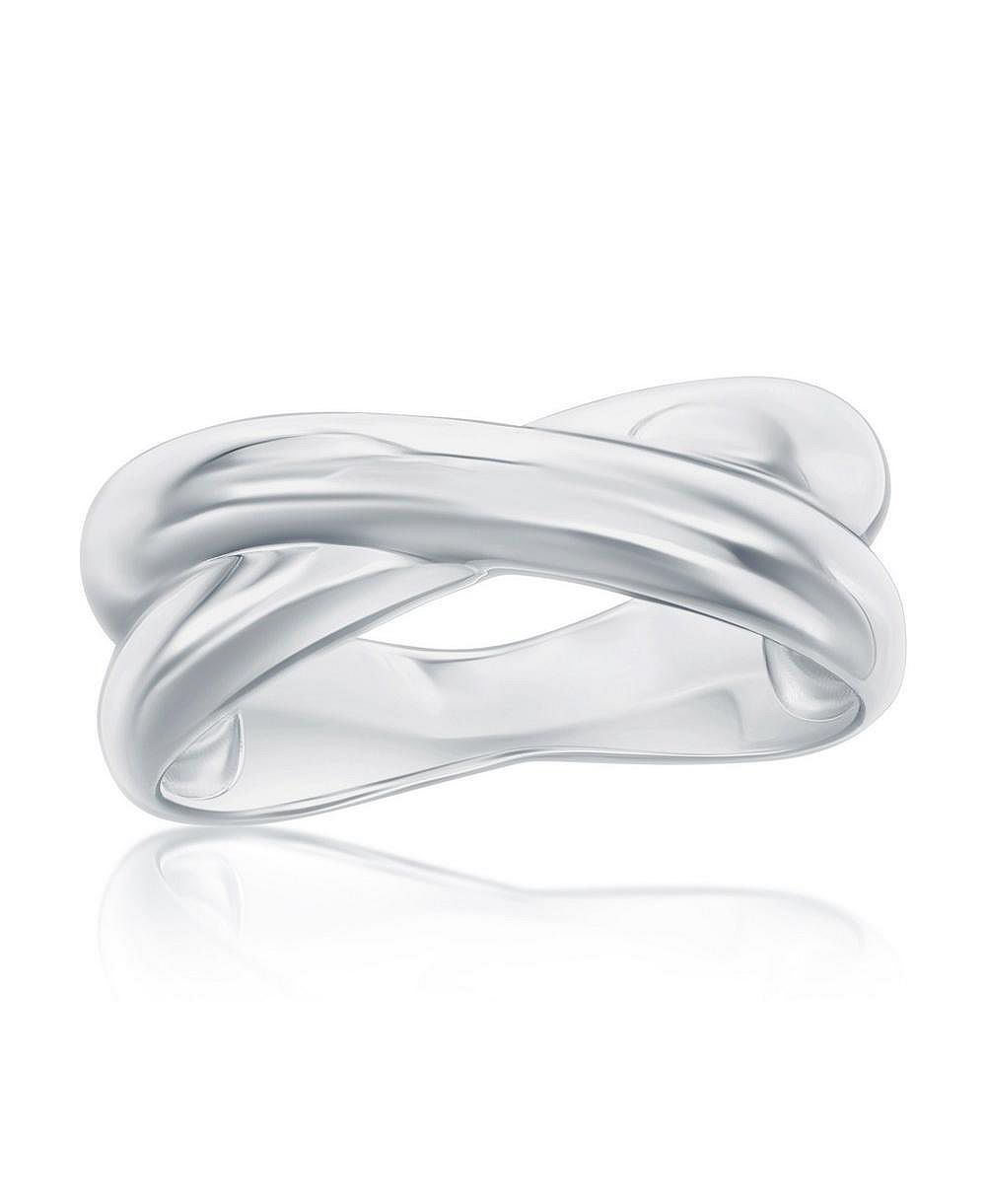 Sterling Silver, Polished Puffed 'X' Design Ring