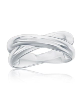 Simona Кольцо с дизайном 'X' из полированного Sterling Silver