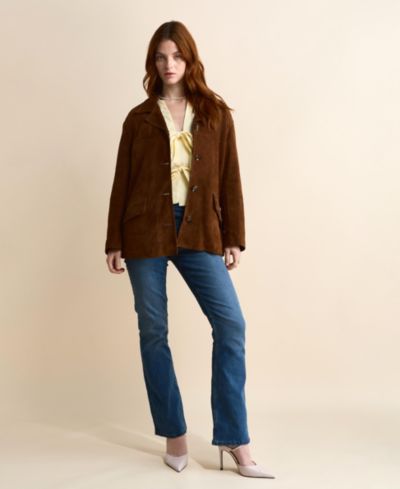 Furniq UK Women's Dahlia Suede Shirt Jacket