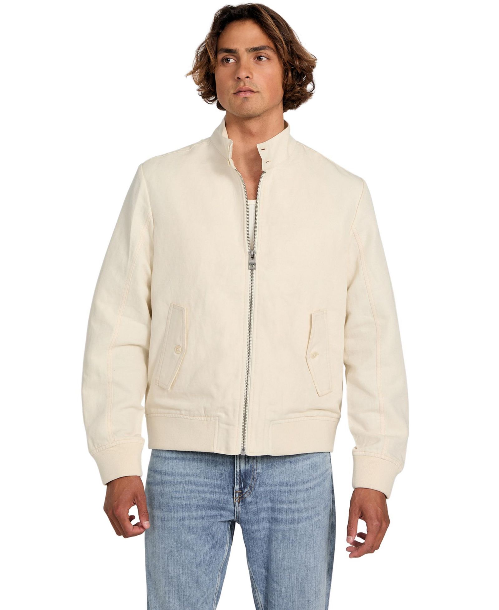 GUESS Men's Nolan Linen Harrington Jacket