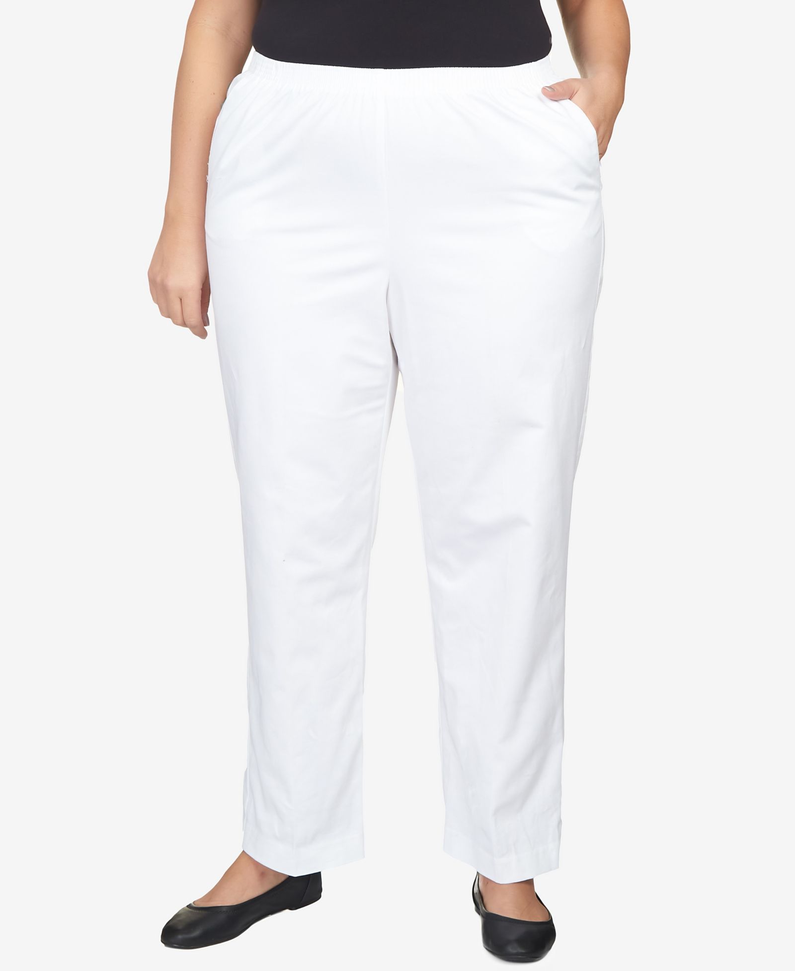 Alfred Dunner Plus Size Mid-Rise Casual Pants