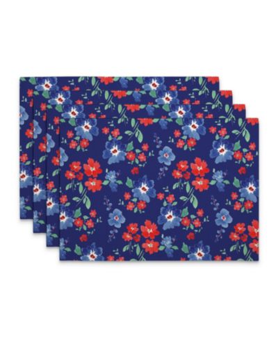 CounterArt Freedom Flowers Premier Fabric Placemats, Set of 4