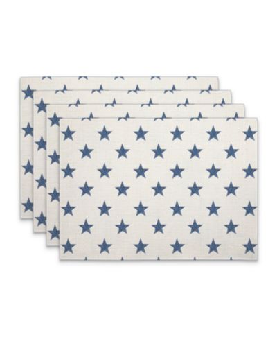 CounterArt Denim Stars Premier Fabric Placemats, Set of 4
