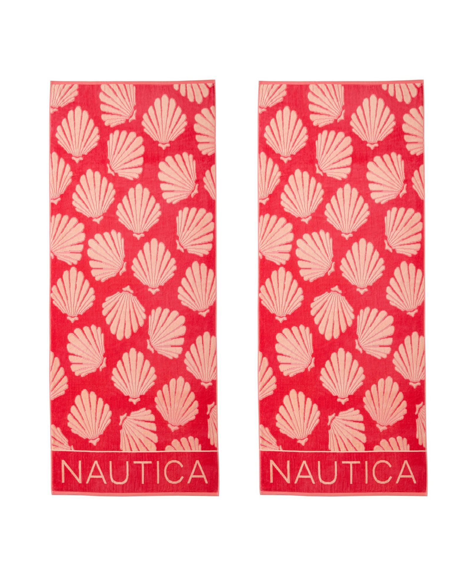 Nautica Seashell Seashore Jacquard Beach Towel Set, 68" X 36"