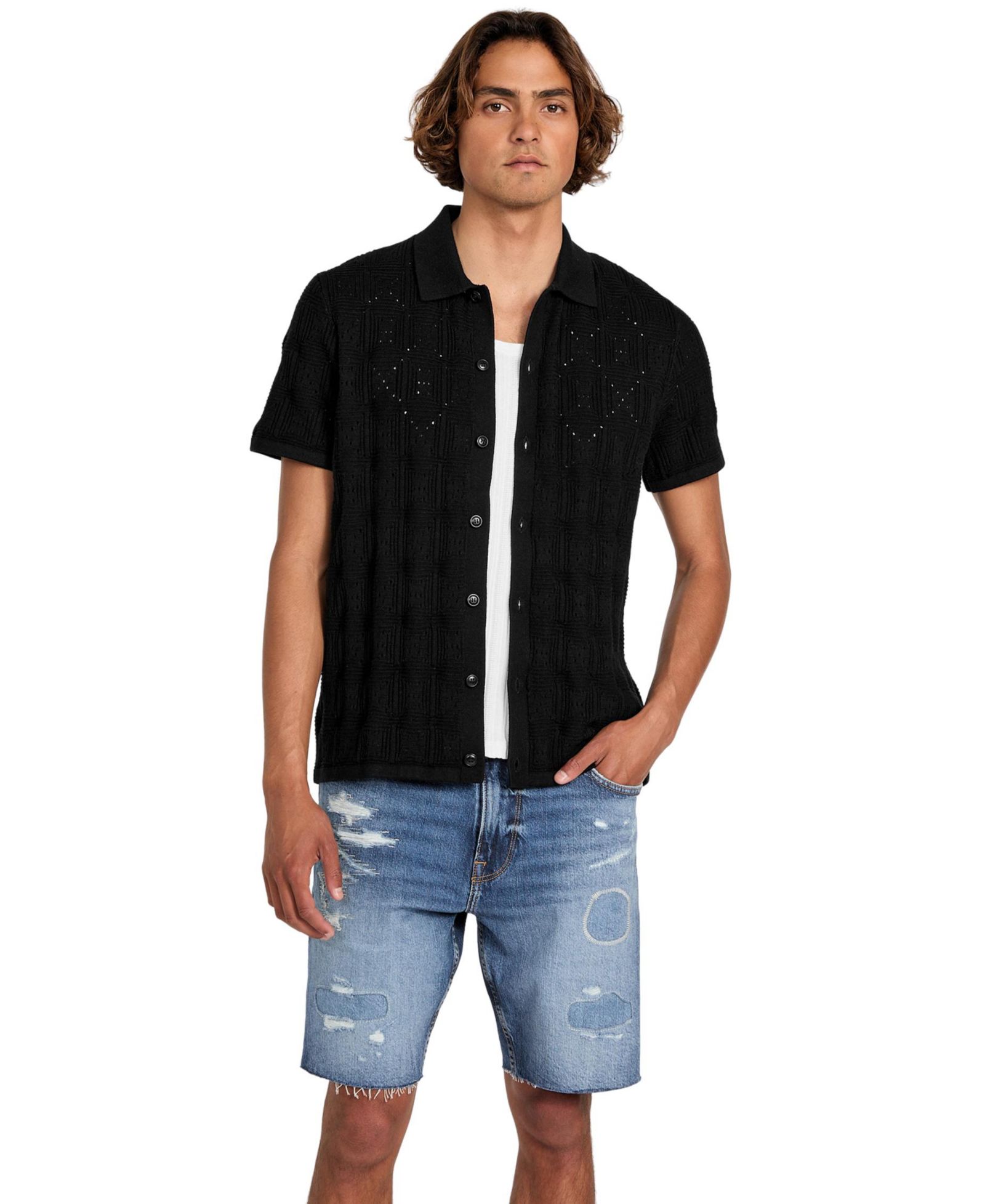 GUESS Men's Topanga Pointelle Shirt