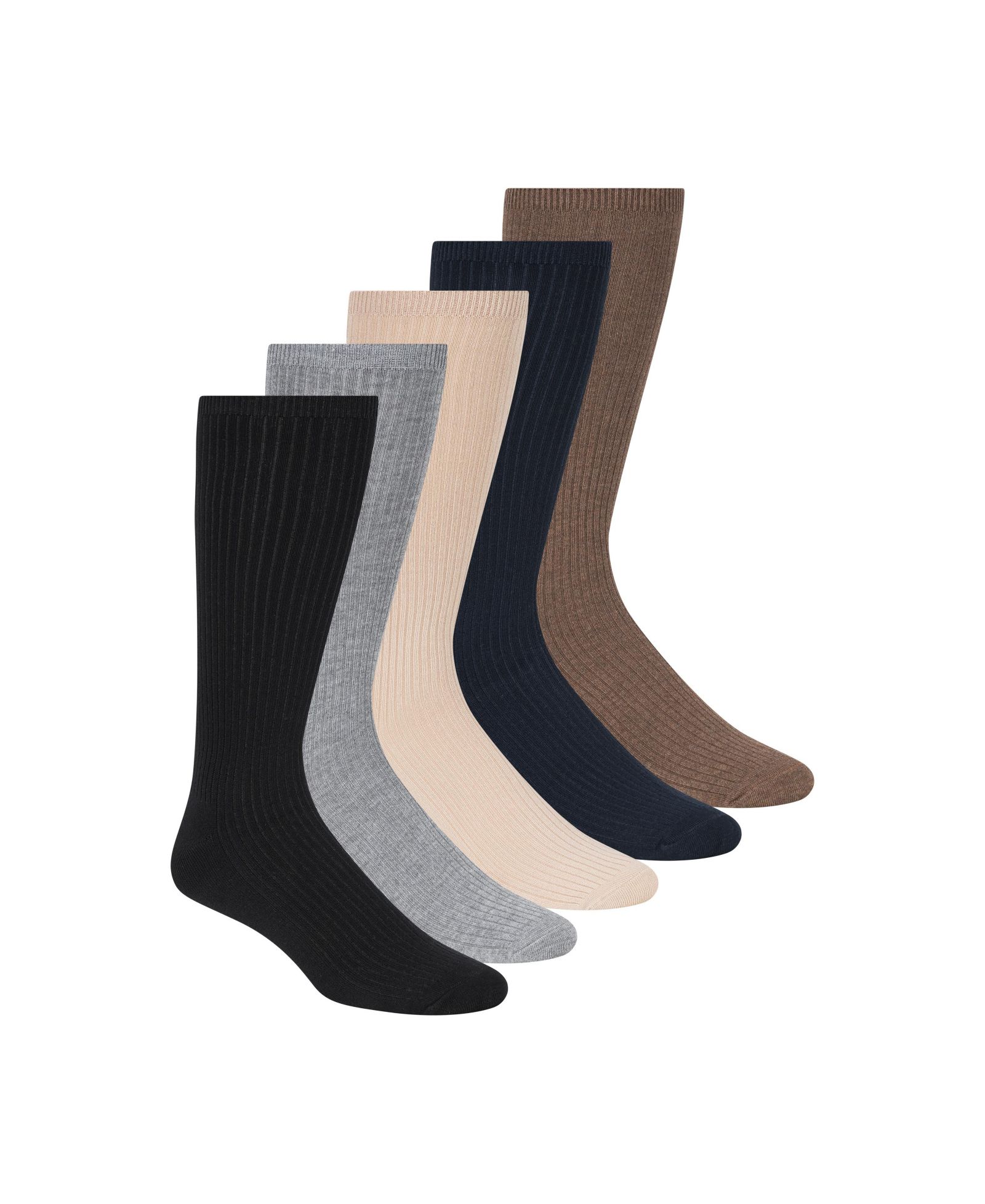 SCOTCH & SODA Men's 5-Pack Ribbed Crew Dress Socks