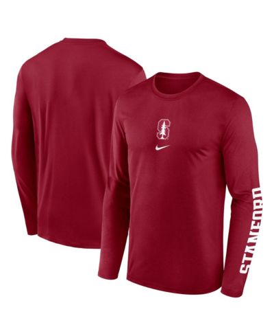Nike Men's Cardinal Stanford Cardinal Primetime Center Lockup Two-Hit Legend Performance Long Sleeve T-Shirt