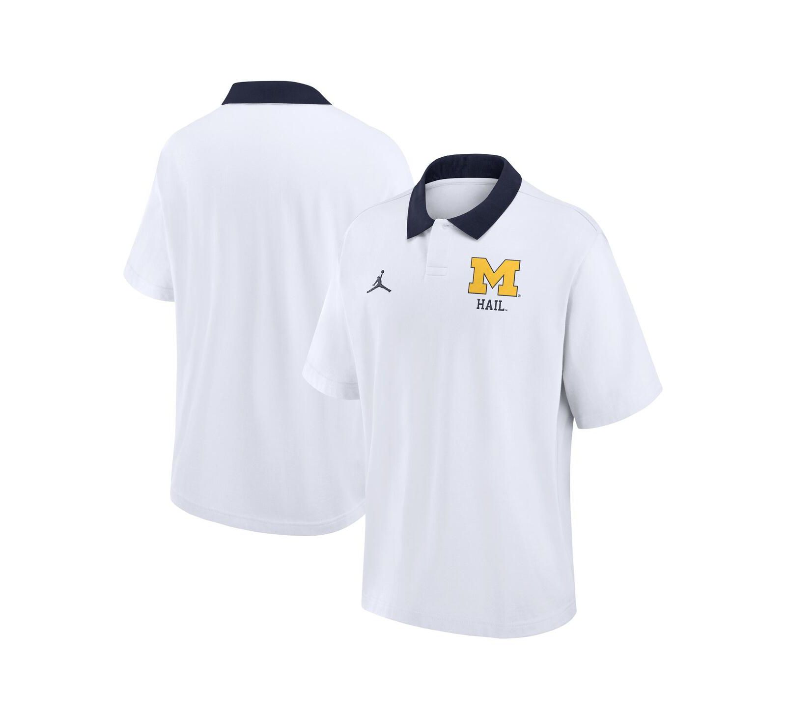 Мужская рубашка-поло Jordan White Michigan Wolverines Jersey