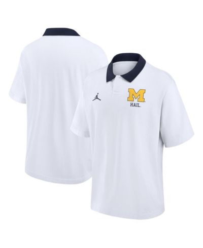 Мужская рубашка-поло Jordan White Michigan Wolverines Jersey