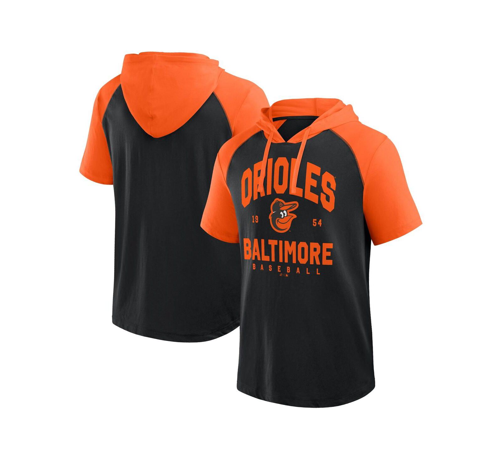 Fanatics Мужская футболка-худи Baltimore Orioles Prime Raglan Short Sleeve Black