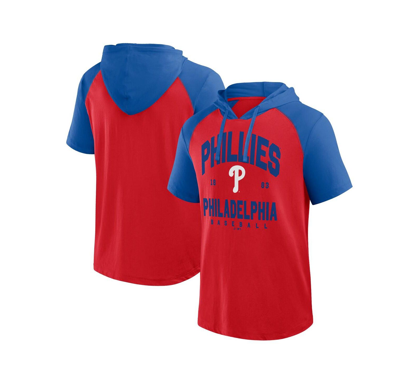 Мужская футболка-худи Fanatics Red Philadelphia Phillies Prime Raglan Short Sleeve