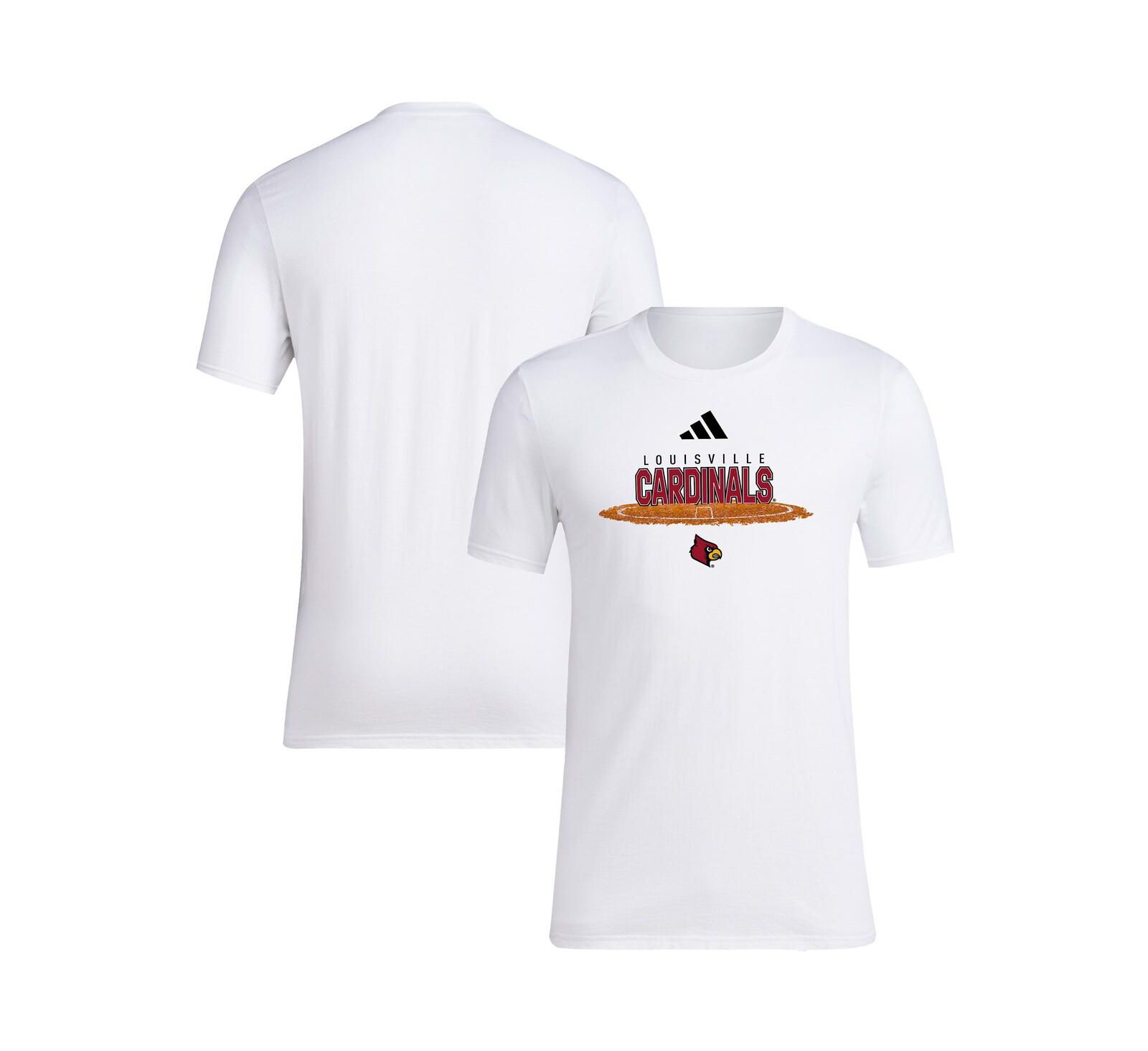 Adidas Men's White Louisville Cardinals Softball Pitcher's Circle T-Shirt