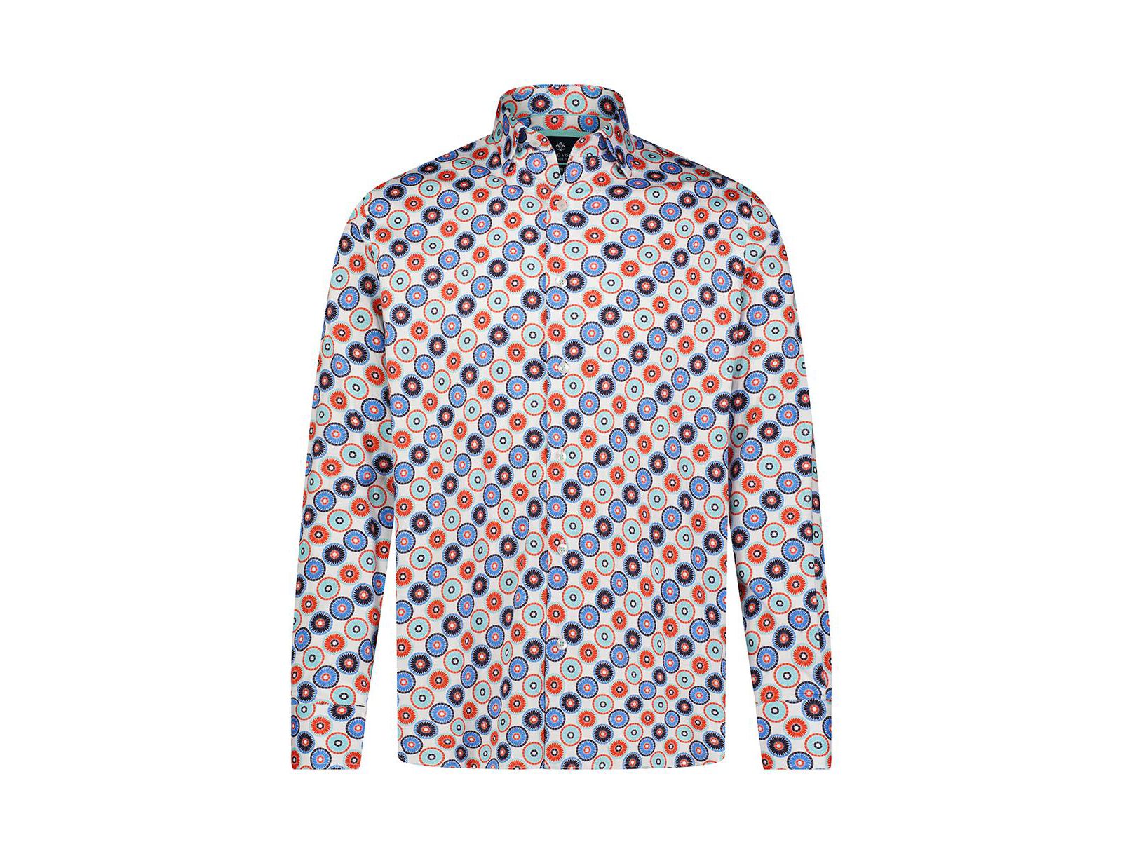 Luchiano Visconti Men's Multicolor Circle Print Shirt