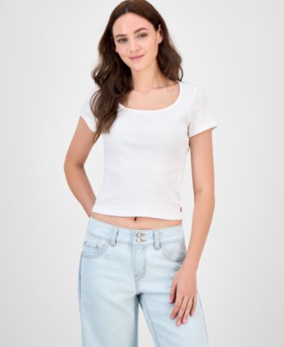 Levi's® Premium Women's Cotton Rib-Knit Square-Neck Tee