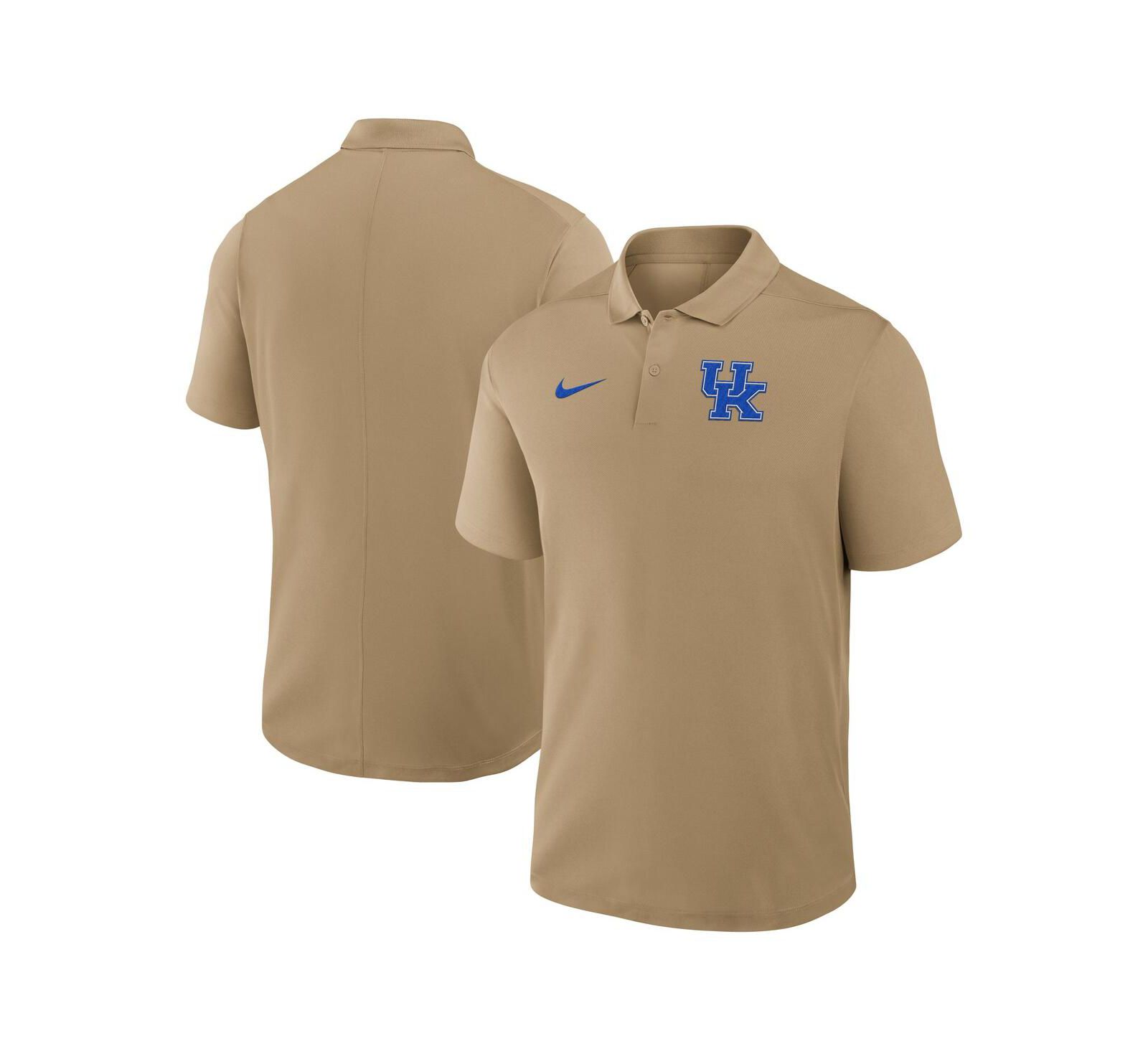 Nike Men's Tan Kentucky Wildcats Primetime Victory Primary Logo Performance Polo Shirt