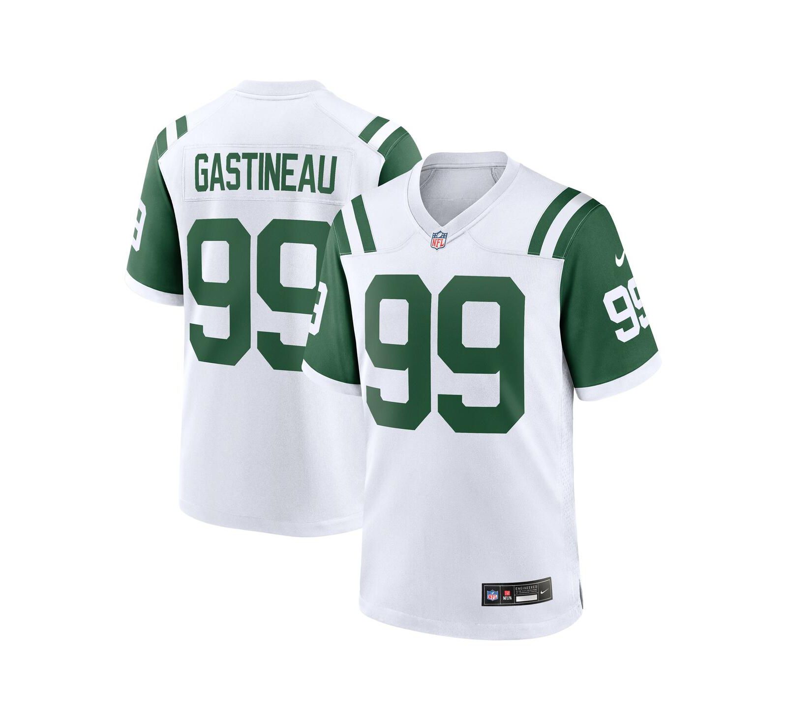 Nike Men's Mark Gastineau White New York Jets Classic Alternate Retired Player Game Jersey