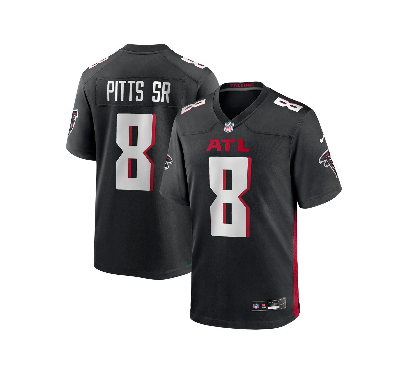 Мужская джерси Nike Kyle Pitts Sr. Black Atlanta Falcons Team Game