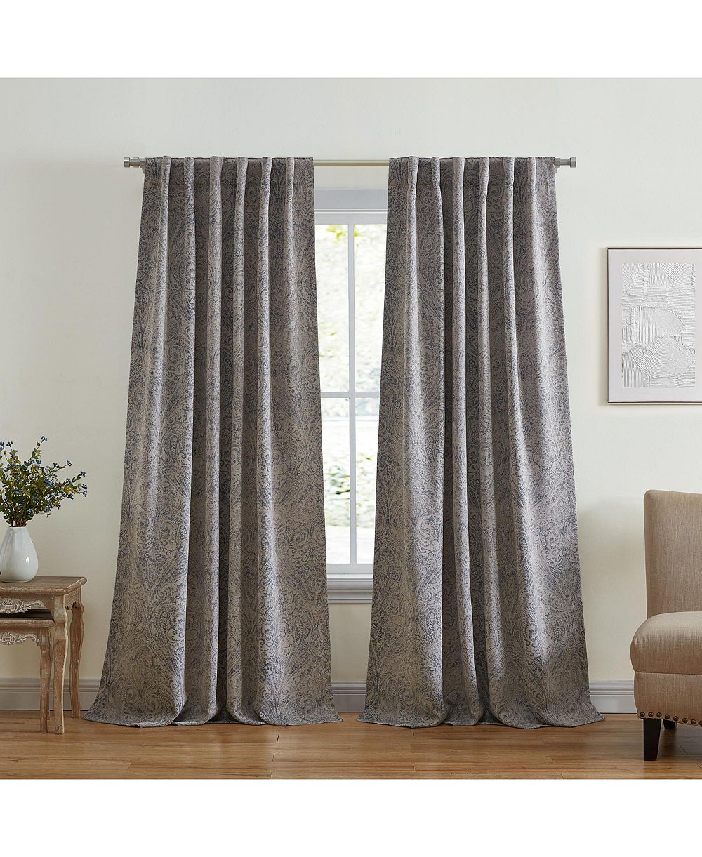 Threadmade Vittoria Paisley Printed Blackout Curtain Panel