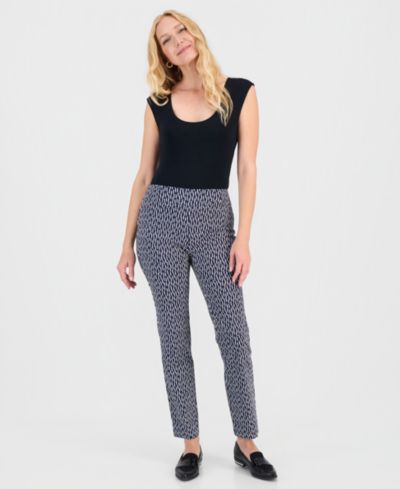 Женские брюки JM Collection Tummy-Control Printed Rivet