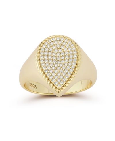 Перстень Rachel Zoe Plated Sterling Pave Pear Signet