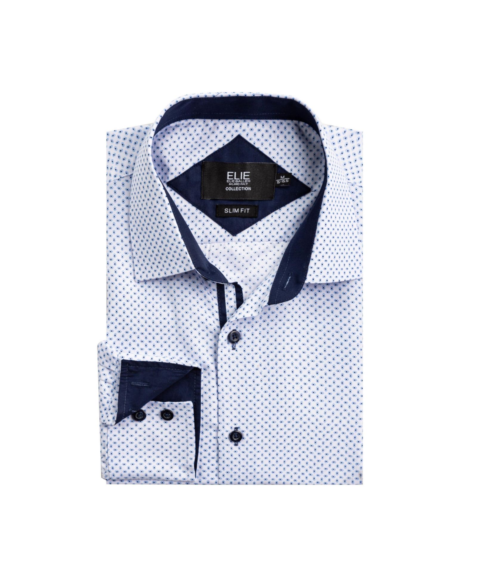 Мужская рубашка Elie Balleh Big Boys Blue Stylish Printed Slim Fit